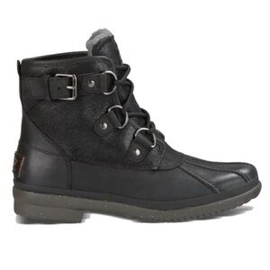 UGG Women's Black Cecile Leather Duck Boots